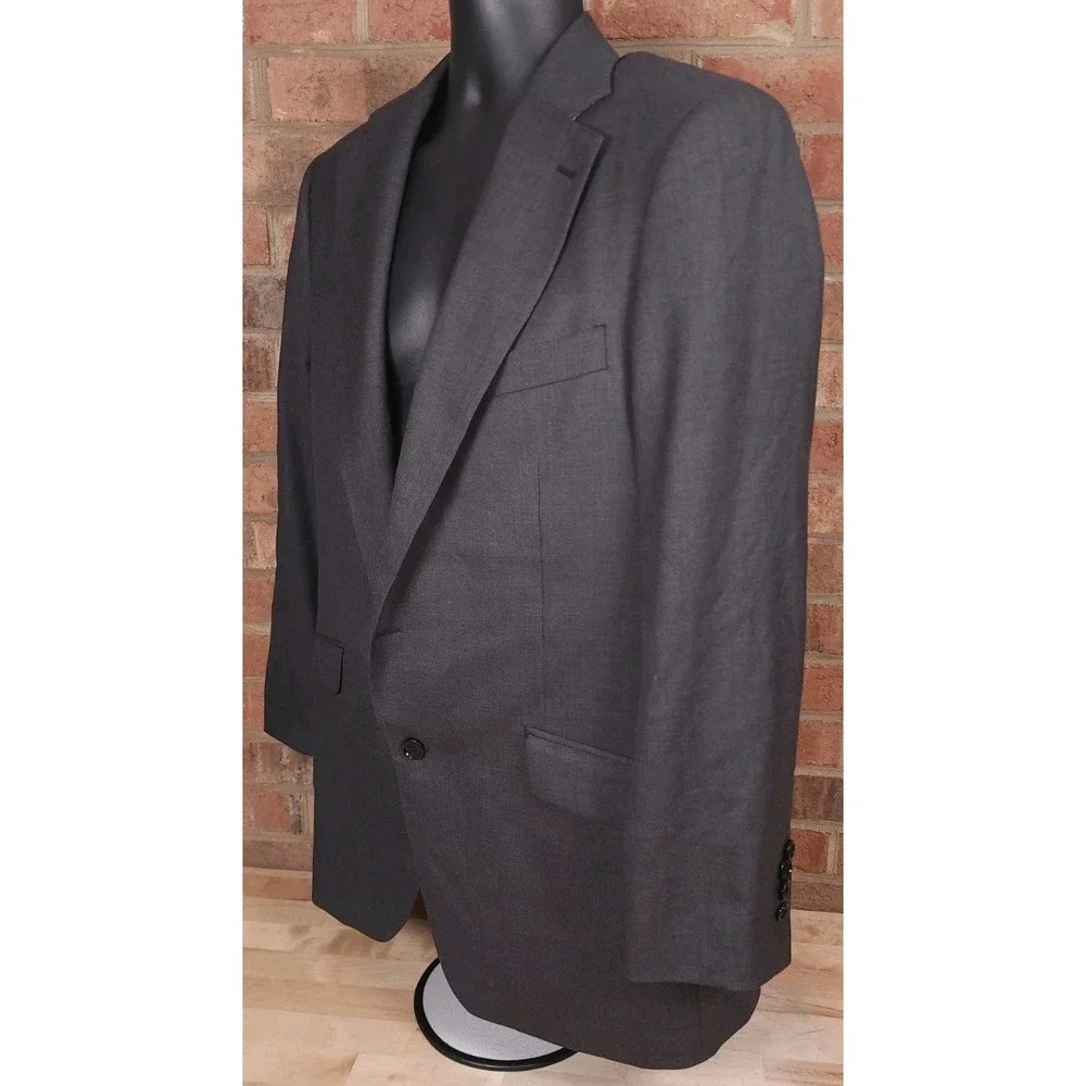 Indochino Luxury Mens 38R Blazer Solid Gray Wool Cashmere Sport Coat Jacket